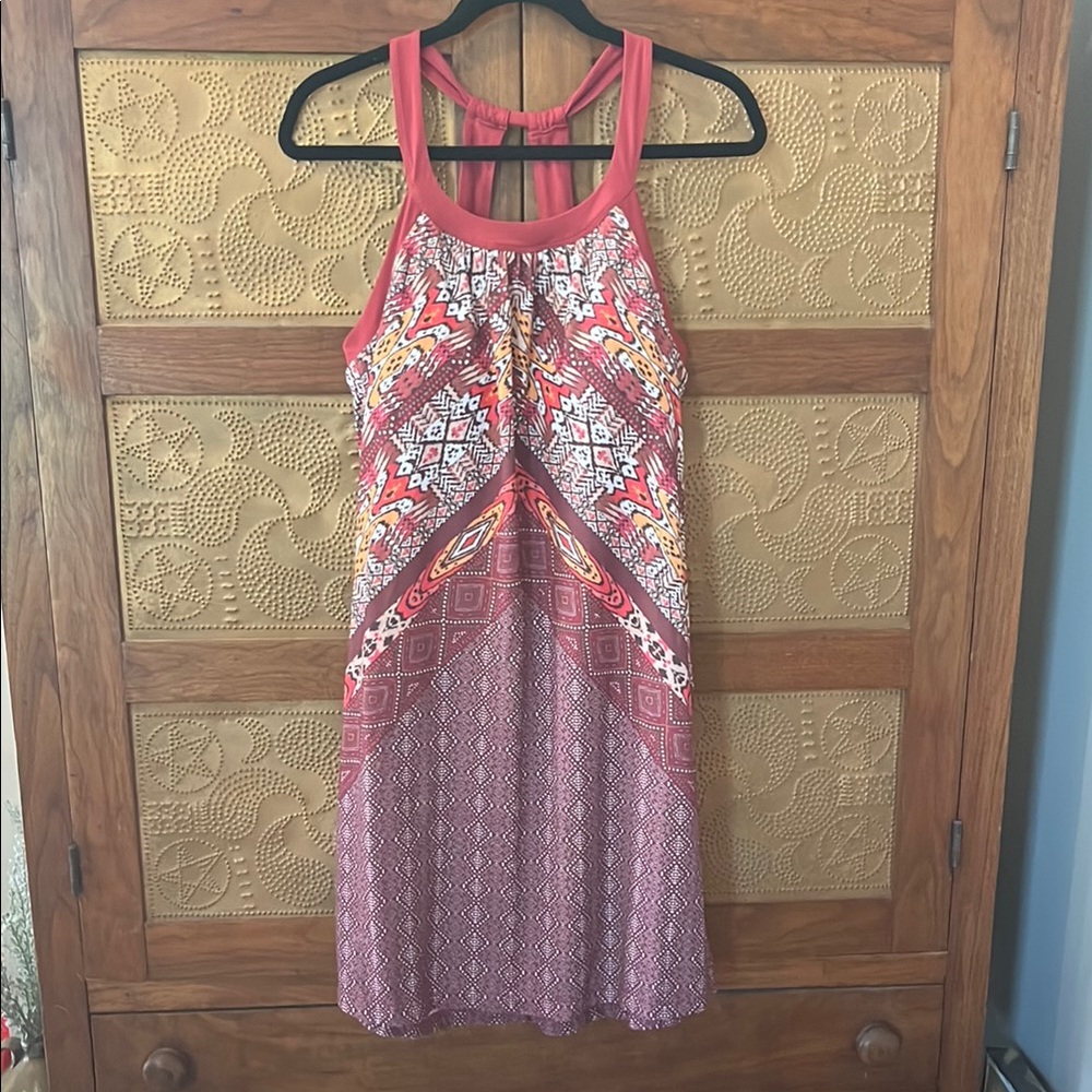 Prana Terracotta, Gold, and Orange Sun Dress